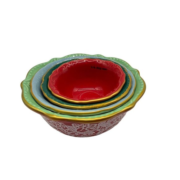 Pioneer Woman ~ Set Of 4 Nesting Measuring Bowls ~ Vintage Floral Kitchenware - Picture 1 of 16